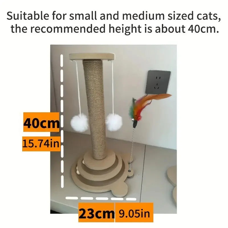 Cat Scratch Board Toy Turntable Durable Sisal Scratching Board Cat Supplies Cats Grab Column Cats Climbing Frame Pet Product