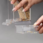 1PC Parrot Feeder Anti-Spill Transparent Bird Food Box Clear Feeding Device for Parrots Durable Bird Feeding Box