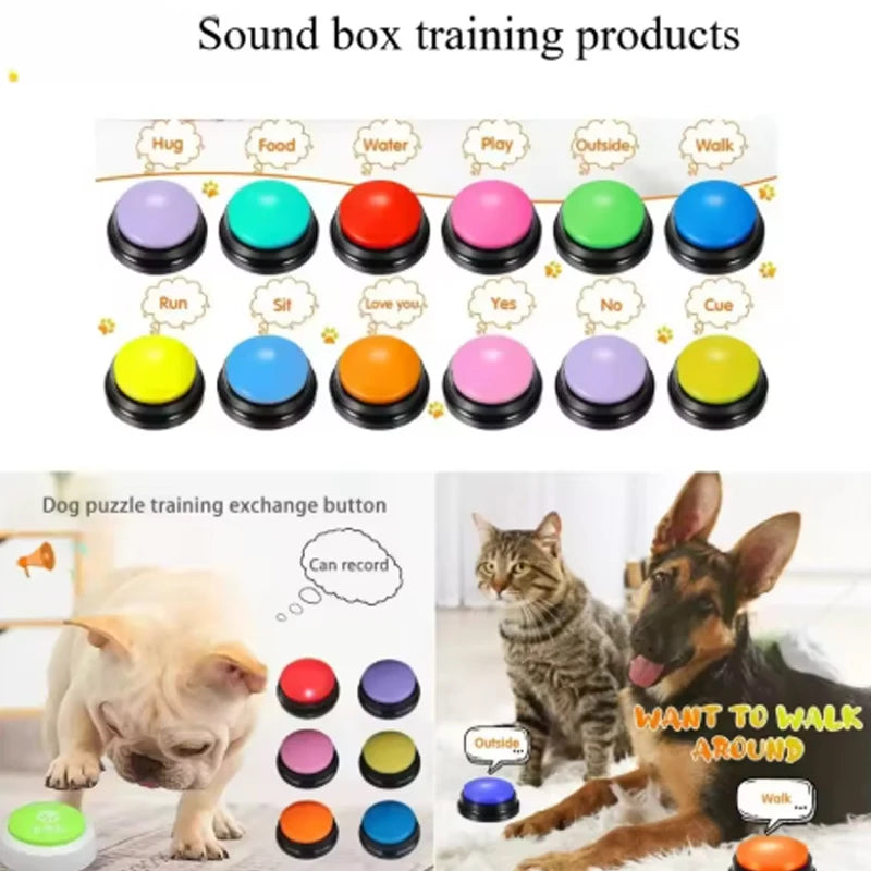 Hot Dog Communication Buttons Voice Recording Button for Pet Training 30 Second Record Playback Funny Gift for Talking