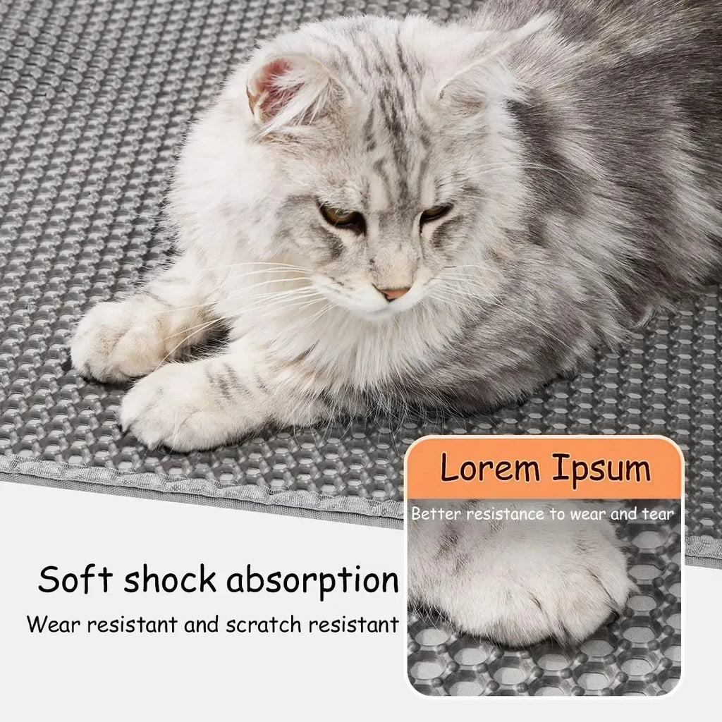 Double-layer large cat litter mat, an anti-splash mat for cat litter boxes, a filtering mat and sand leakage mat, a cat product