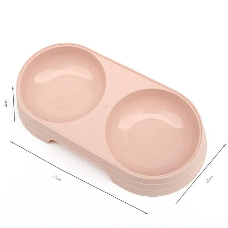 Environmentally friendly and durable pet double bowl anti slip base universal drinking and eating double bowl supplies for pets