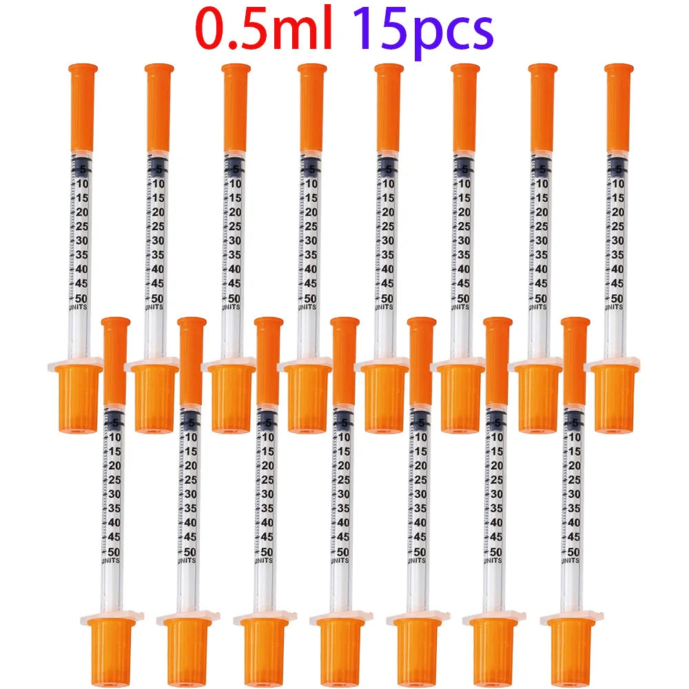 30Pcs 0.5Ml/1Ml Disposable Plastic Veterinary Syringes with Needles, Suitable for Pets and Farm Animals, Manual Push-Type Syringes with Needles, Farm Animal Syringes, Suitable for Cats, Dogs, Pigs