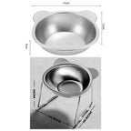 Raised Cat Bowls Tilted Neck Guard Cat Food Bowl 304 Stainless Steel Shatter-resistant Elevated 15° Pet Supplies for Puppy Cat