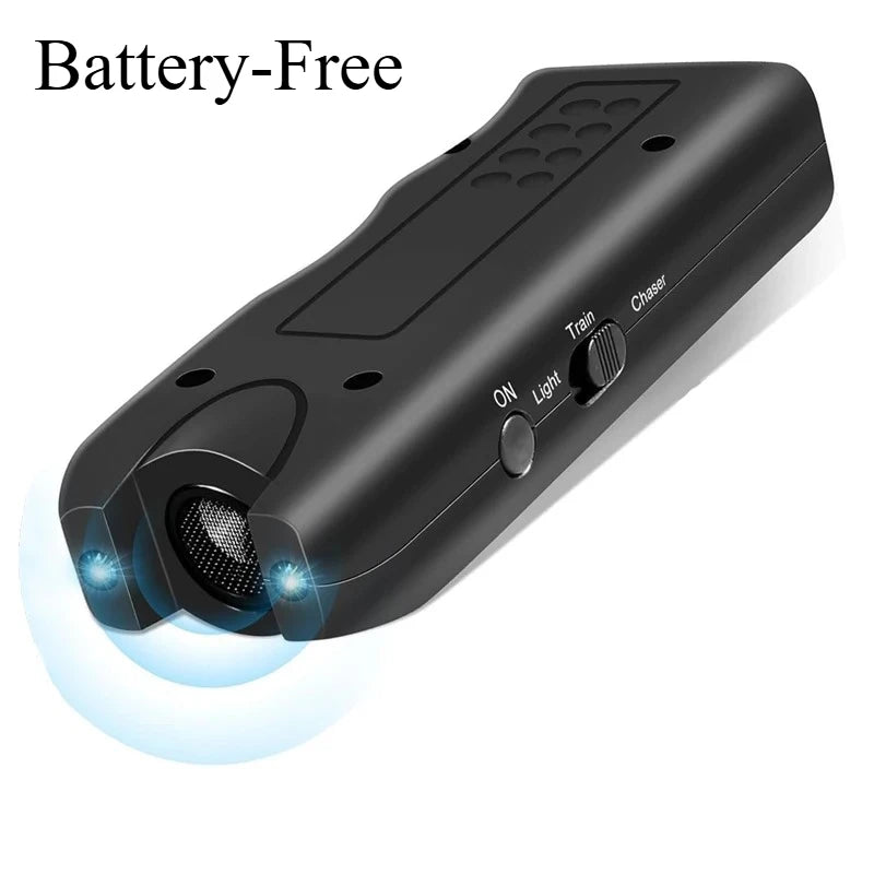 Ultrasonic Dog Repeller Anti-barking Device Pet Training Outdoor Deterrent Portable Chaser with LED Repels Cats & Dogs