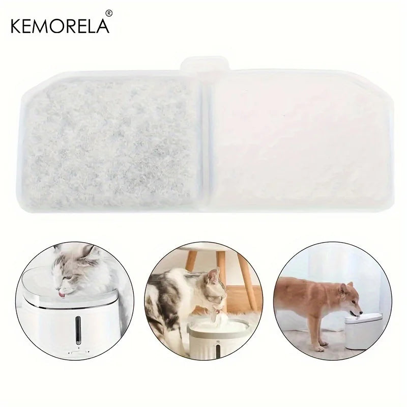 KEMORELA 10/16PCS Pet Water Fountain Activated Carbon Filters 113x43mm Resin Core Compatible with Cat Dog Smart Water Dispensers