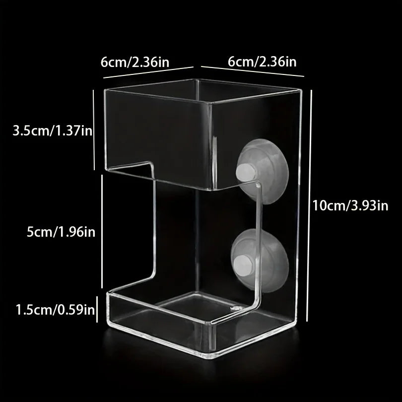 Aquarium Feeding Ring Floating Food Tray Feeder with Suction Cups Floating Food Feeder Square/Round for Fish Tank