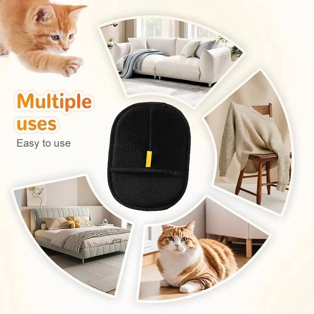 Pet Hair Removal Gloves Double-sided Static Cleaning Grooming Glove Reusable Sofa Carpets Cat Dog Hair Mitts Tool 1~5pcs