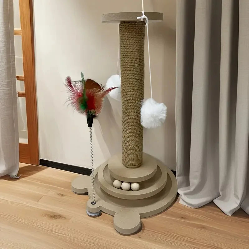 Cat Scratch Board Toy Turntable Durable Sisal Scratching Board Cat Supplies Cats Grab Column Cats Climbing Frame Pet Product