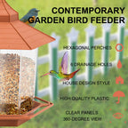 Automatic Bird Feeder Hanging Food Feeding Tool Gazebo Outdoor Birds Feeder Multiple Hole Nut Feeding House Bird Food Container