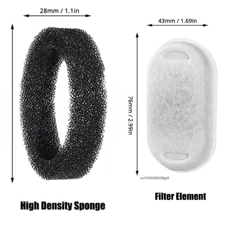 6/12PCS Cat Water Fountain Activated Carbon Sponge Filters for Stainless Steel Water Dispenser Pet Healthy Water Care Accessory