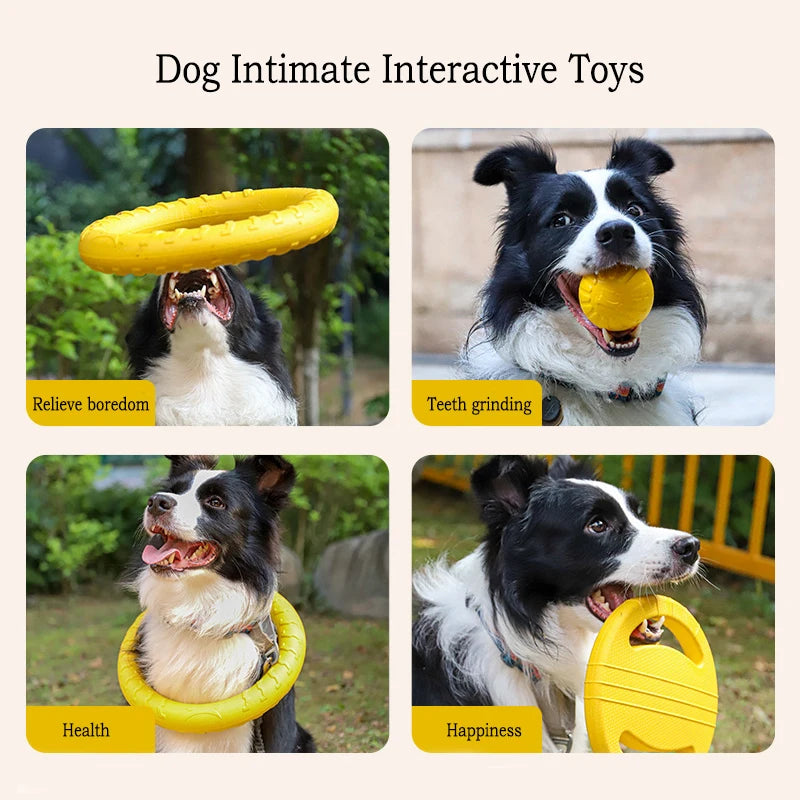 EVA Durable Dog Toys 4 Pack Flying Disc + Ball + Tug Rope for Puppy&Adult Dogs Chew-Proof Teeth Cleaning Set（2024 Best Seller）