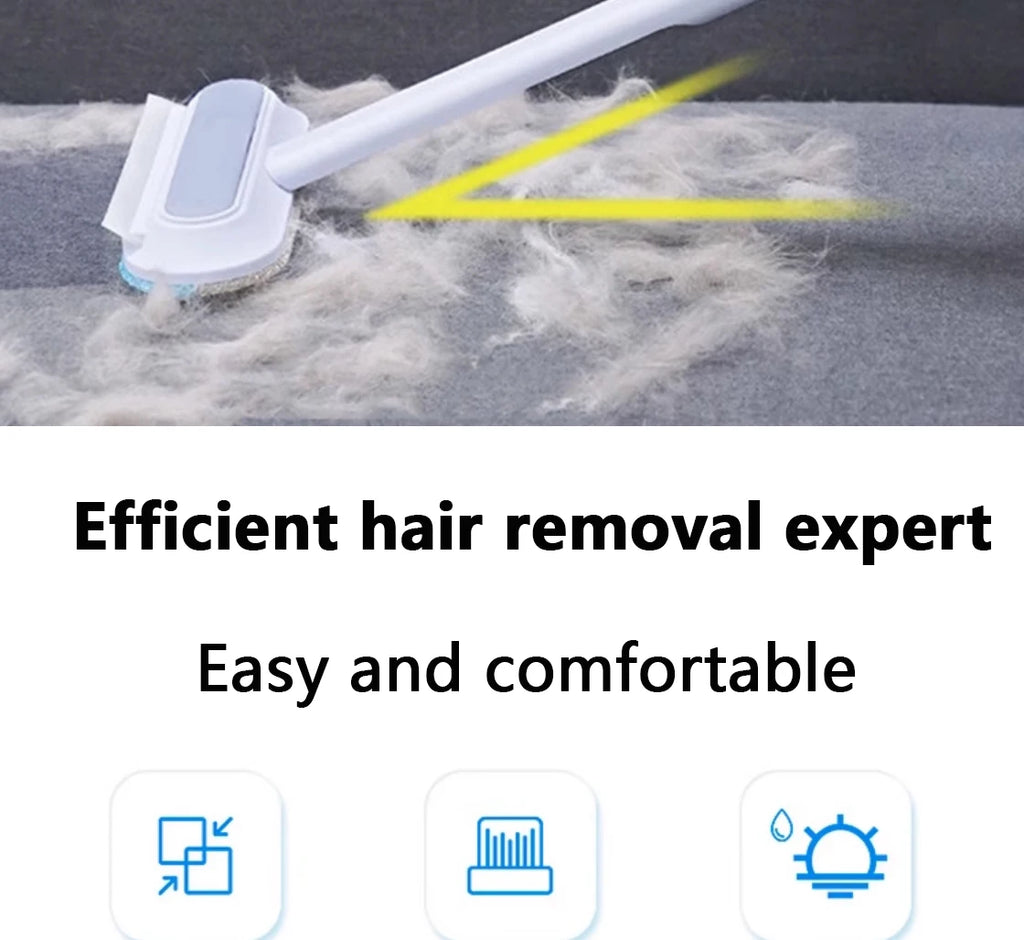 Long-handled window cleaning brush, manual pet hair remover for cats and dogs, multifunctional pet hair cleaning brush