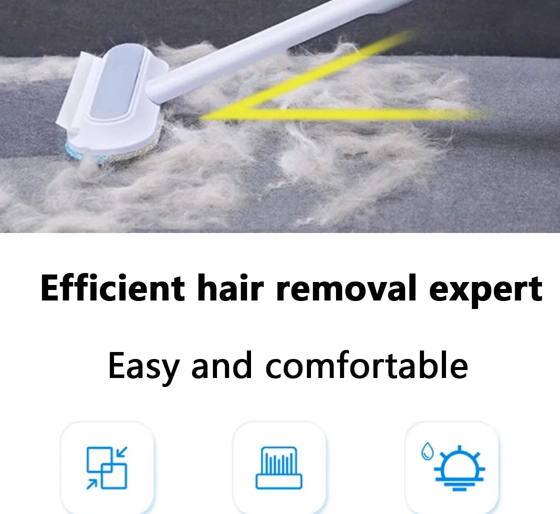Long-handled window cleaning brush, manual pet hair remover for cats and dogs, multifunctional pet hair cleaning brush